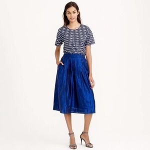 J. Crew Metallic Voile Blue Glitter Skirt Size 10